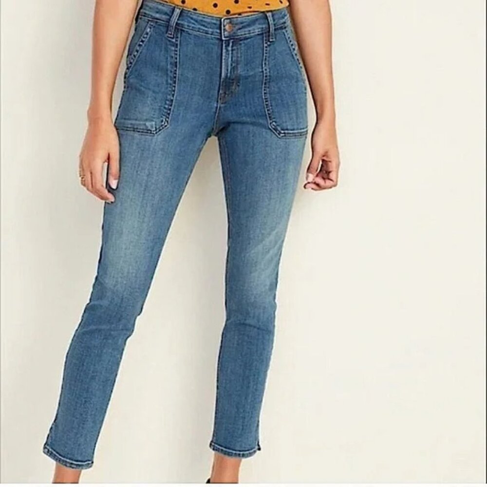 Old Navy Rockstar Super Skinny Utility Ankle Jean